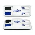 Dry Erase Gear Marker & Eraser Set with Black & Blue Dry Erase Markers